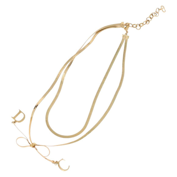Christian Dior Necklace metal Gold Auth SW2382V