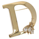Christian Dior Rhinestone Brooch metal Gold Auth SW2384V-1