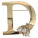 Christian Dior Rhinestone Brooch metal Gold Auth SW2384V-2