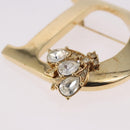 Christian Dior Rhinestone Brooch metal Gold Auth SW2384V-4