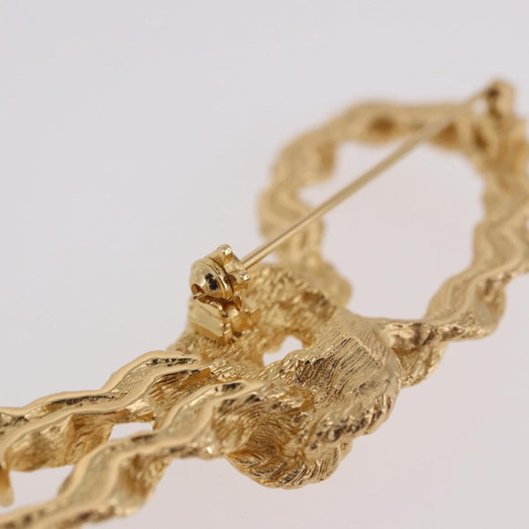 Christian Dior Tassel Motif Brooch metal Gold Auth SW2385V