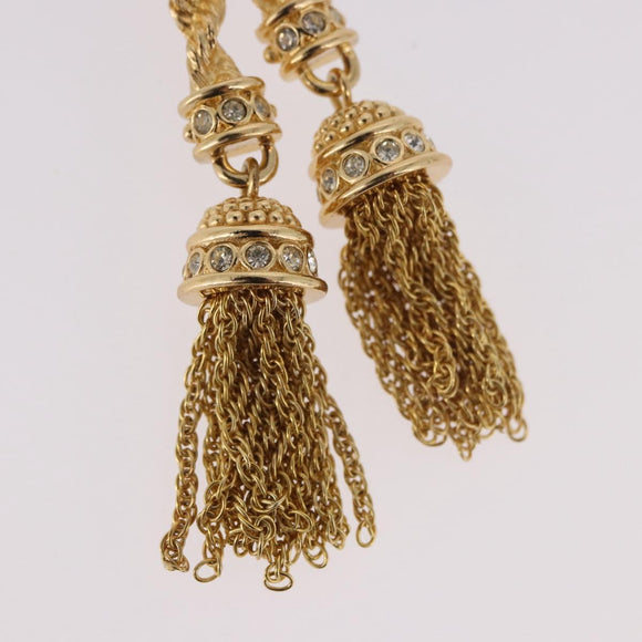 Christian Dior Tassel Motif Brooch metal Gold Auth SW2385V