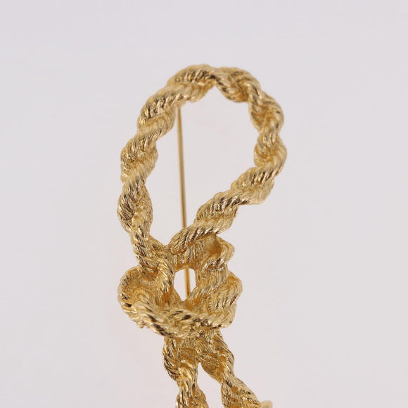 Christian Dior Tassel Motif Brooch metal Gold Auth SW2385V