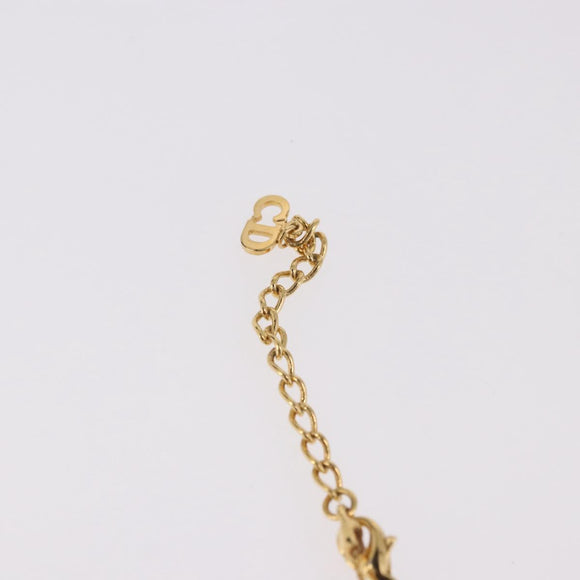 Christian Dior CD Logo Necklace metal Gold Tone Auth SW2388