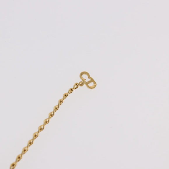 Christian Dior CD Logo Necklace metal Gold Tone Auth SW2388