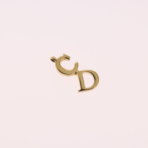 Christian Dior CD Logo Necklace metal Gold Tone Auth SW2388