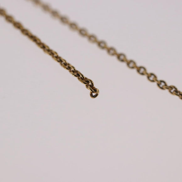 Christian Dior CD Logo Necklace metal Gold Tone Auth SW2388