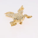 Christian Dior Rhinestone Brooch metal Gold Auth SW2393-4