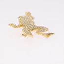Christian Dior Rhinestone Brooch metal Gold Auth SW2393-5