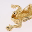 Christian Dior Rhinestone Brooch metal Gold Auth SW2393-7