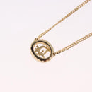 Christian Dior Earring Necklace metal set Gold Tone Auth SW2395V-10