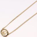 Christian Dior Earring Necklace metal set Gold Tone Auth SW2395V-11