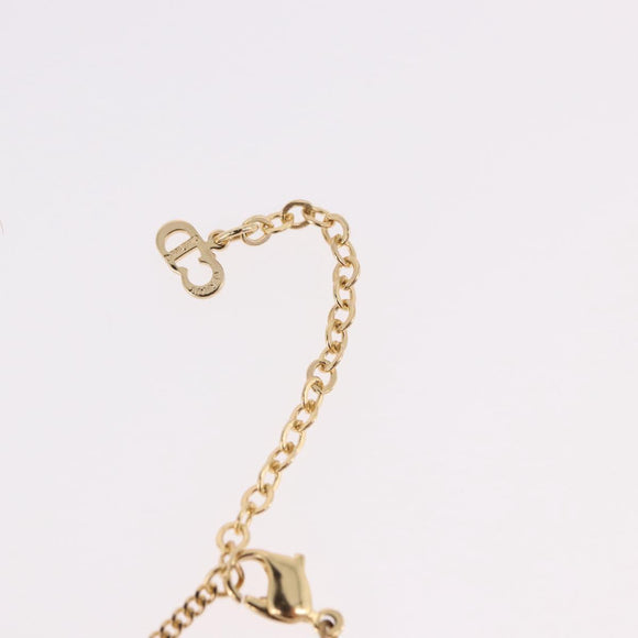 Christian Dior Earring Necklace metal set Gold Tone Auth SW2395V