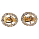 Christian Dior Earring Necklace metal set Gold Tone Auth SW2395V-17