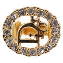 Christian Dior Earring Necklace metal set Gold Tone Auth SW2395V-18