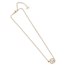Christian Dior Earring Necklace metal set Gold Tone Auth SW2395V-2