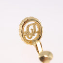 Christian Dior Earring Necklace metal set Gold Tone Auth SW2395V-20
