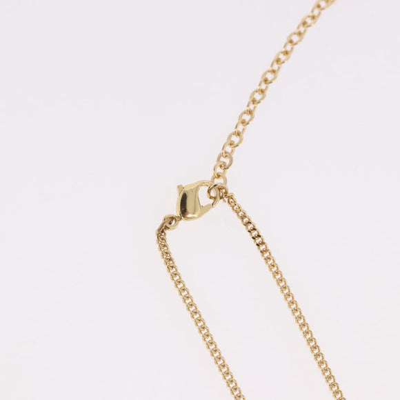 Christian Dior Earring Necklace metal set Gold Tone Auth SW2395V