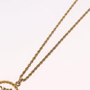 Christian Dior CD Logo Round Necklace metal Gold Auth SW2396-11