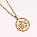 Christian Dior CD Logo Round Necklace metal Gold Auth SW2396-3