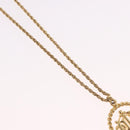 Christian Dior CD Logo Round Necklace metal Gold Auth SW2396-4