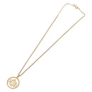 Christian Dior CD Logo Round Necklace metal Gold Auth SW2396-9