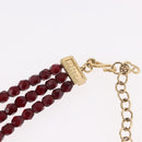 Christian Dior Necklace metal Bordeaux Auth SW2397V-12