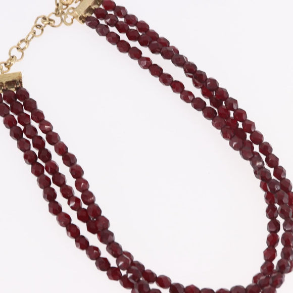 Christian Dior Necklace metal Bordeaux Auth SW2397V
