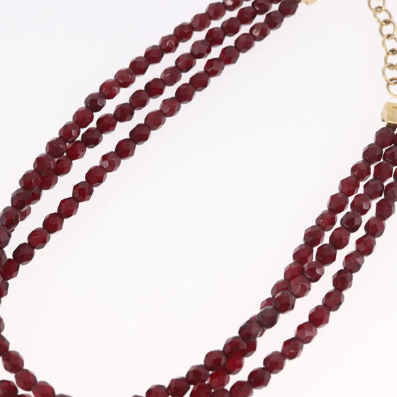 Christian Dior Necklace metal Bordeaux Auth SW2397V