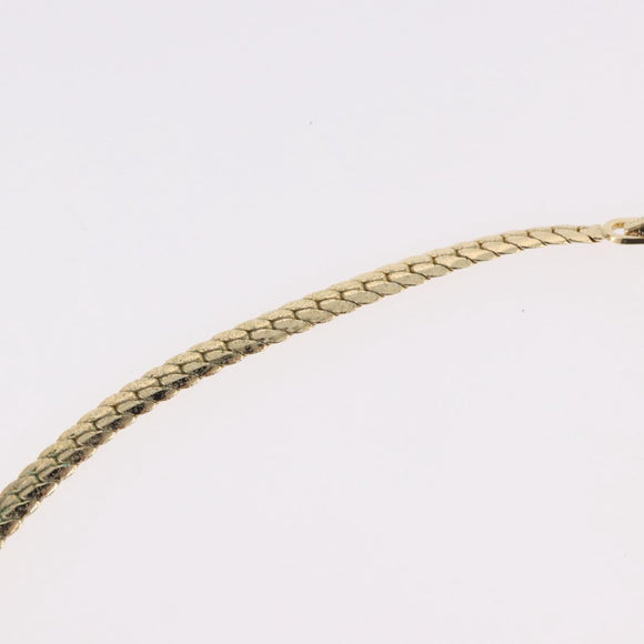 Christian Dior Rhinestone Necklace metal Gold Auth SW2398V