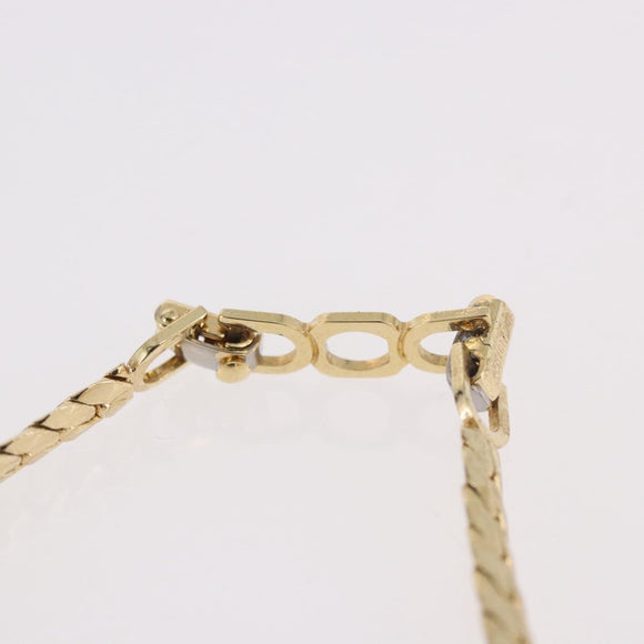 Christian Dior Rhinestone Necklace metal Gold Auth SW2398V