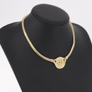Christian Dior Rhinestone Necklace metal Gold Auth SW2398V-16