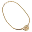 Christian Dior Rhinestone Necklace metal Gold Auth SW2398V-2