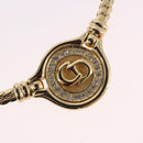 Christian Dior Rhinestone Necklace metal Gold Auth SW2398V-3