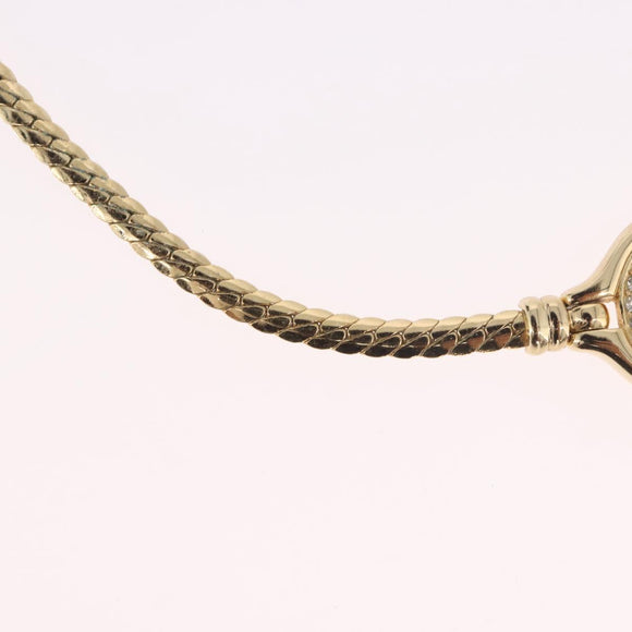 Christian Dior Rhinestone Necklace metal Gold Auth SW2398V