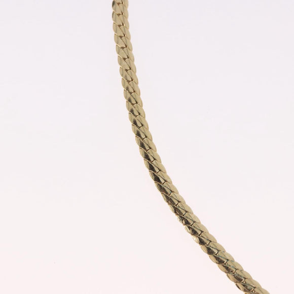 Christian Dior Rhinestone Necklace metal Gold Auth SW2398V