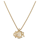 Christian Dior Rhinestone Necklace metal Gold Auth SW2410-1