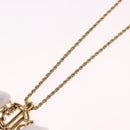 Christian Dior Rhinestone Necklace metal Gold Auth SW2410-10