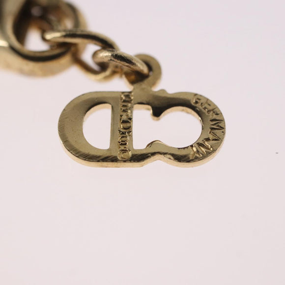 Christian Dior Rhinestone Necklace metal Gold Auth SW2410