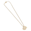 Christian Dior Rhinestone Necklace metal Gold Auth SW2410-2