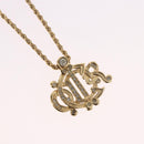 Christian Dior Rhinestone Necklace metal Gold Auth SW2410-3
