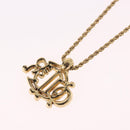 Christian Dior Rhinestone Necklace metal Gold Auth SW2410-9