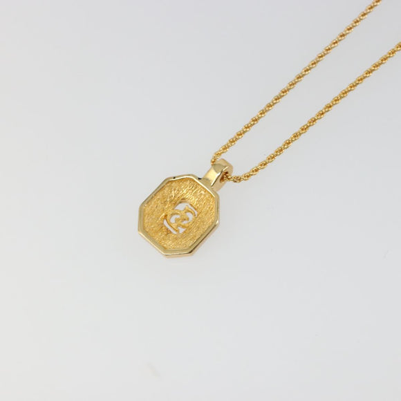 Christian Dior Rhinestone Necklace metal Gold Auth SW2415