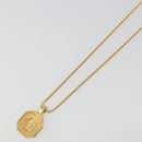 Christian Dior Rhinestone Necklace metal Gold Auth SW2415-11