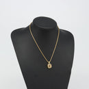 Christian Dior Rhinestone Necklace metal Gold Auth SW2415-15