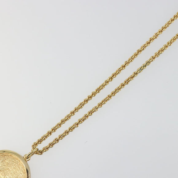 Christian Dior Vintage Coins Necklace metal Gold Auth SW2424V