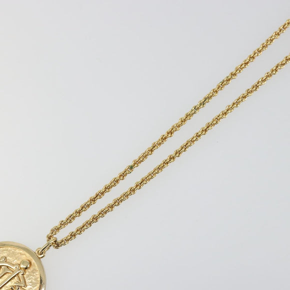 Christian Dior Vintage Coins Necklace metal Gold Auth SW2424V