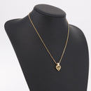 Christian Dior Rhinestone Heart Necklace metal Gold Auth SW2427-14