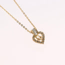 Christian Dior Rhinestone Heart Necklace metal Gold Auth SW2427-3