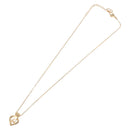 Christian Dior Rhinestone Heart Necklace metal Gold Auth SW2427-8
